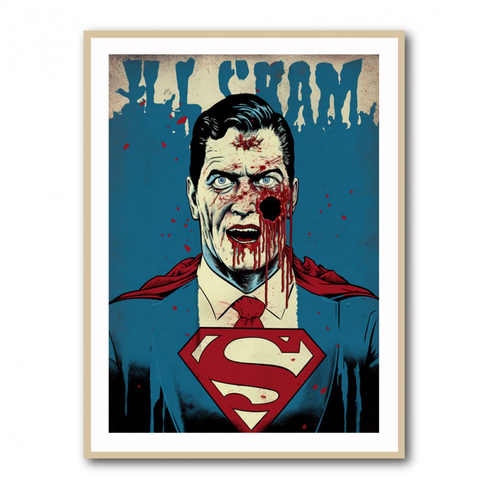 Superman Grunge Pop 3 Wall Art Superman Grunge Pop 3 Wall Art