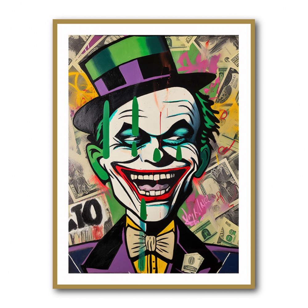The Joker Grunge Pop 1 Wall Art The Joker Grunge Pop 1 Wall Art
