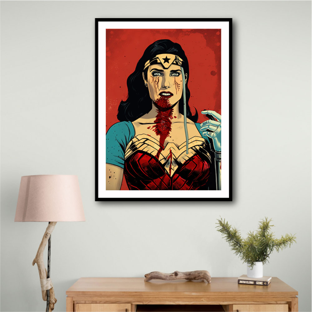 Wonder Woman Grunge Pop Art: Canvas Prints, Frames & Posters