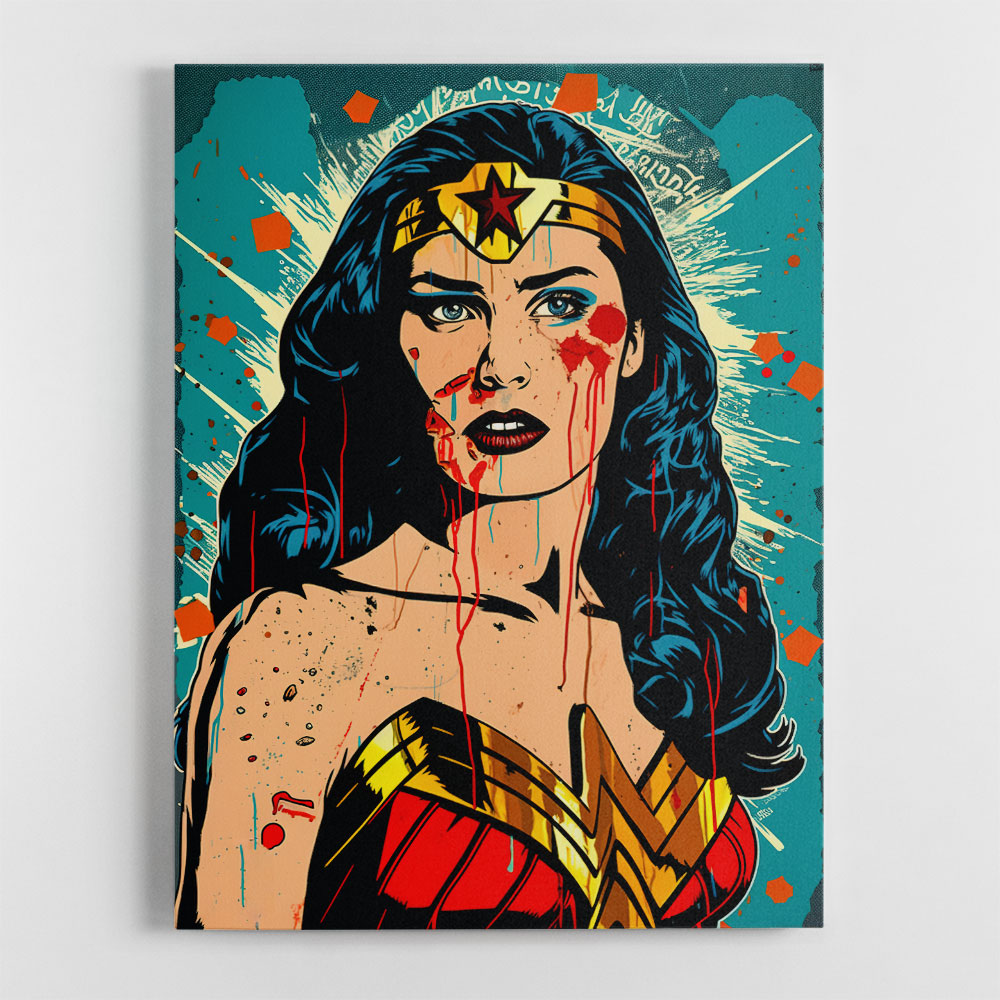 Wonder Woman Grunge Pop Art: Canvas Prints, Frames & Posters