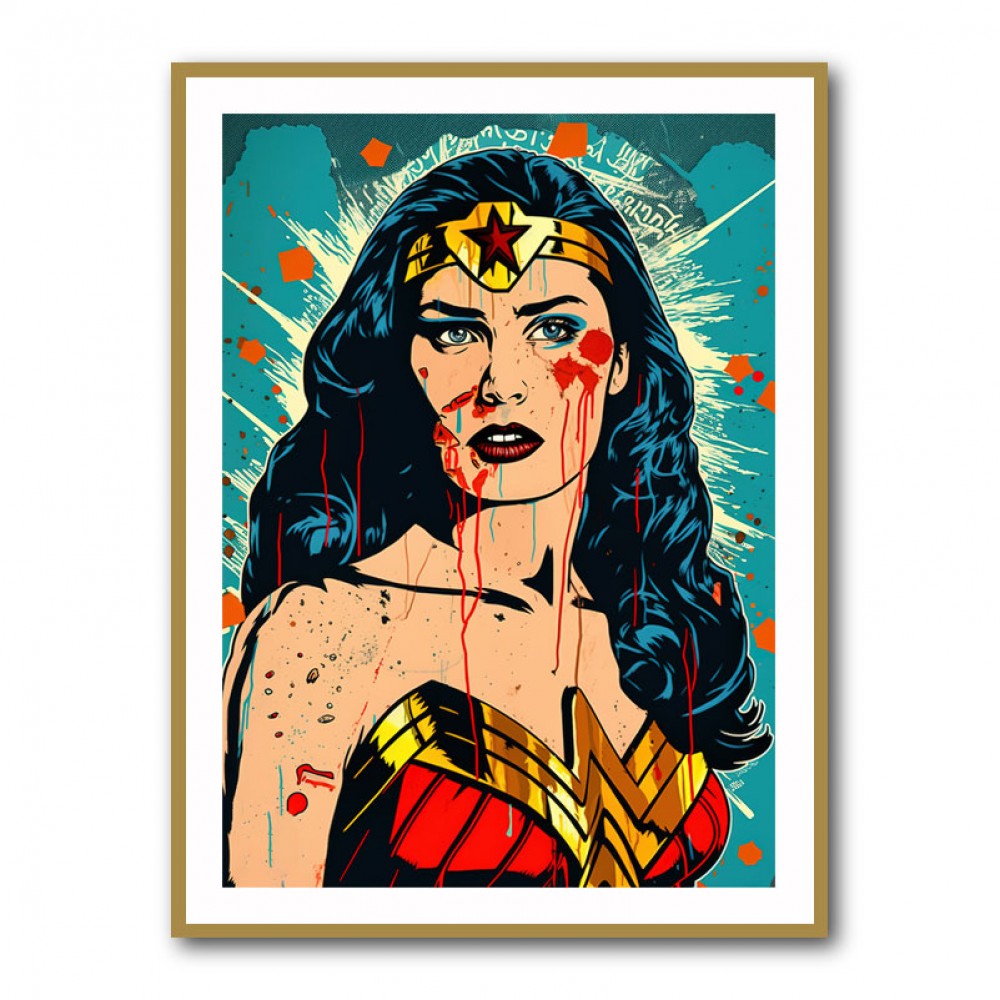 Wonder Woman Grunge Pop Art: Canvas Prints, Frames & Posters