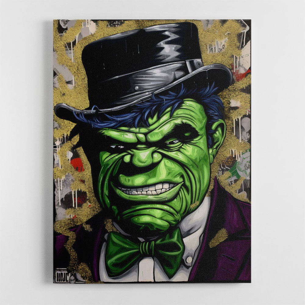 Hulk In a Hat Graffiti Style Wall Art Hulk In a Hat Graffiti Style Wall Art