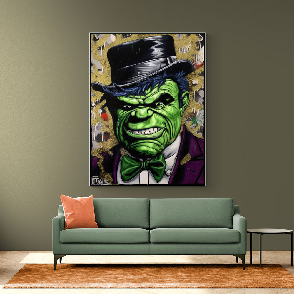 Hulk In a Hat Graffiti Style Wall Art Hulk In a Hat Graffiti Style Wall Art