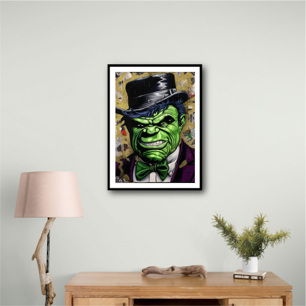 Hulk In a Hat Graffiti Style Wall Art Hulk In a Hat Graffiti Style Wall Art