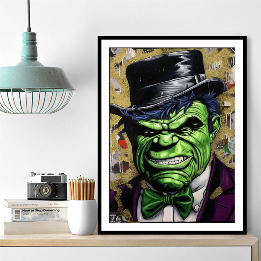 Hulk In a Hat Graffiti Style Wall Art Hulk In a Hat Graffiti Style Wall Art