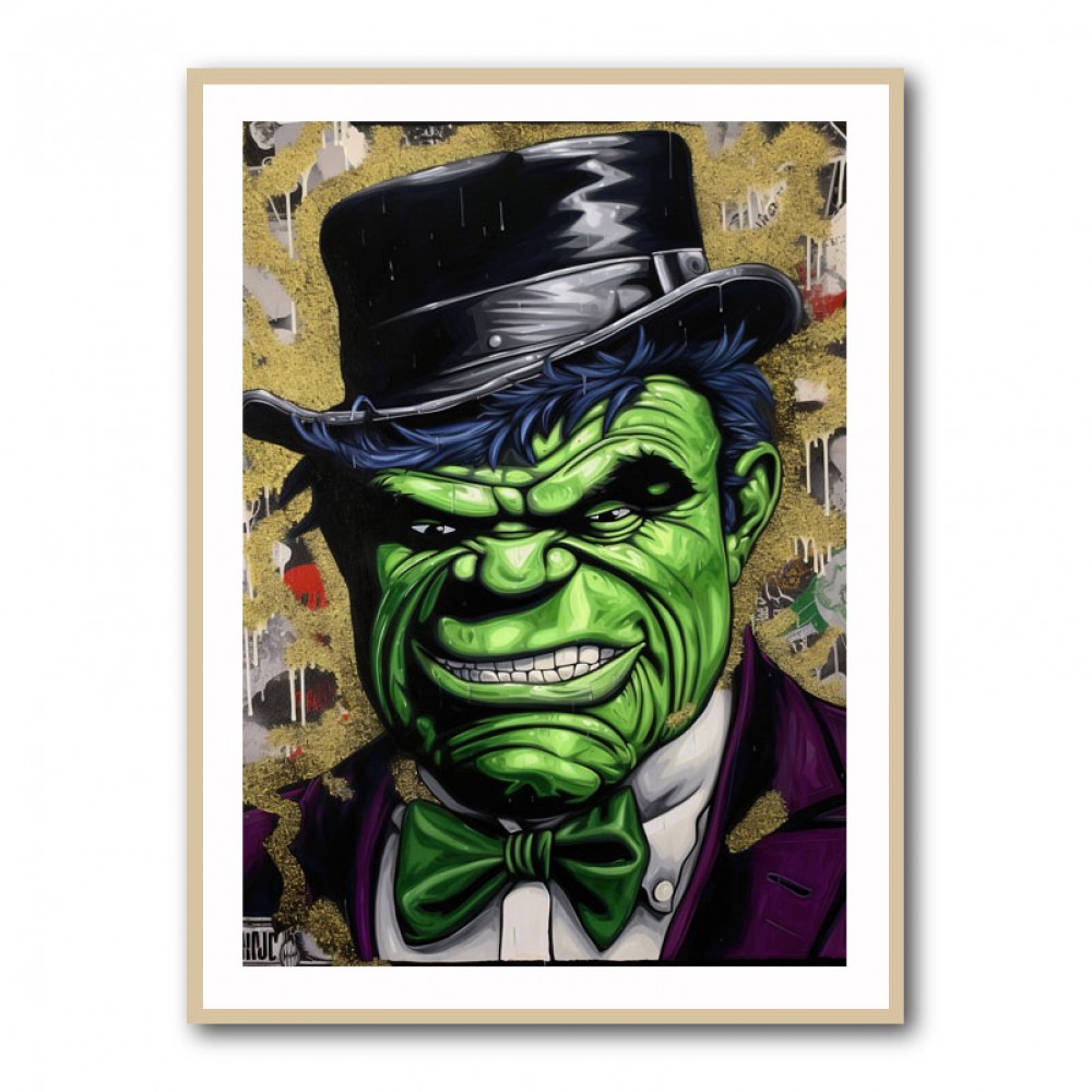 Hulk In a Hat Graffiti Style Wall Art Hulk In a Hat Graffiti Style Wall Art