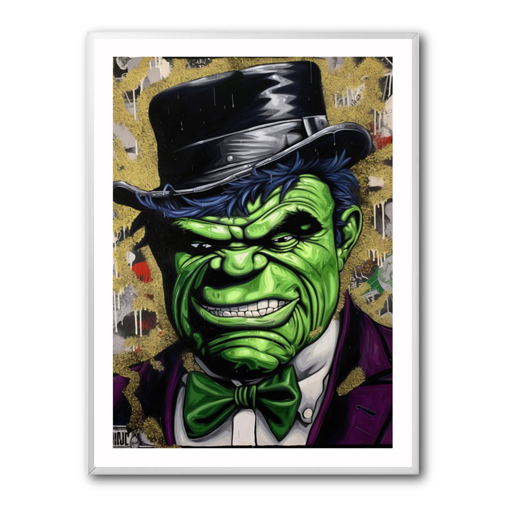 Hulk In a Hat Graffiti Style Wall Art Hulk In a Hat Graffiti Style Wall Art