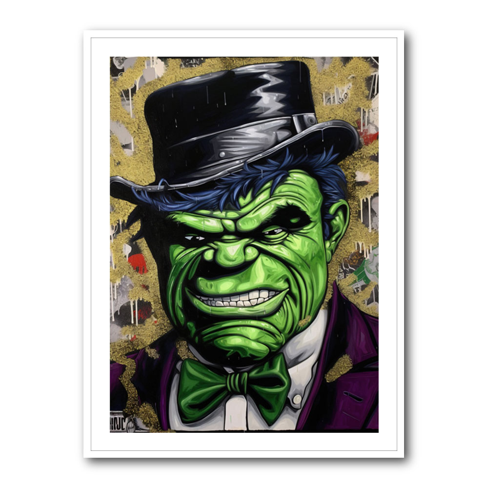 Hulk In a Hat Graffiti Style Wall Art Hulk In a Hat Graffiti Style Wall Art