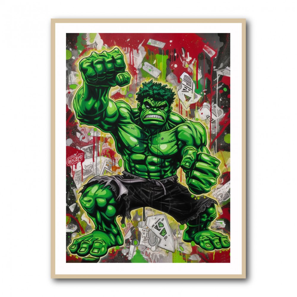 Incredible Hulk Graffiti Style Wall Art