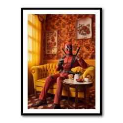 Deadpool Coffee Time Wall Art