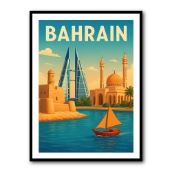 Bahrain Travel Poster Wall Art