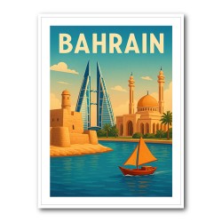 Bahrain Travel Poster Wall Art
