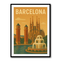 Barcelona Travel Poster Wall Art