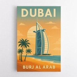 Burj Al Arab Dubai Travel Poster Wall Art