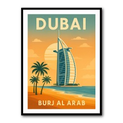 Burj Al Arab Dubai Travel Poster Wall Art