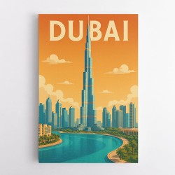 Burj Khalifa Dubai Travel Poster Wall Art
