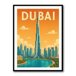 Burj Khalifa Dubai Travel Poster Wall Art