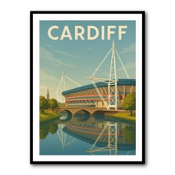 Cardiff Travel Poster 1 Wall Art