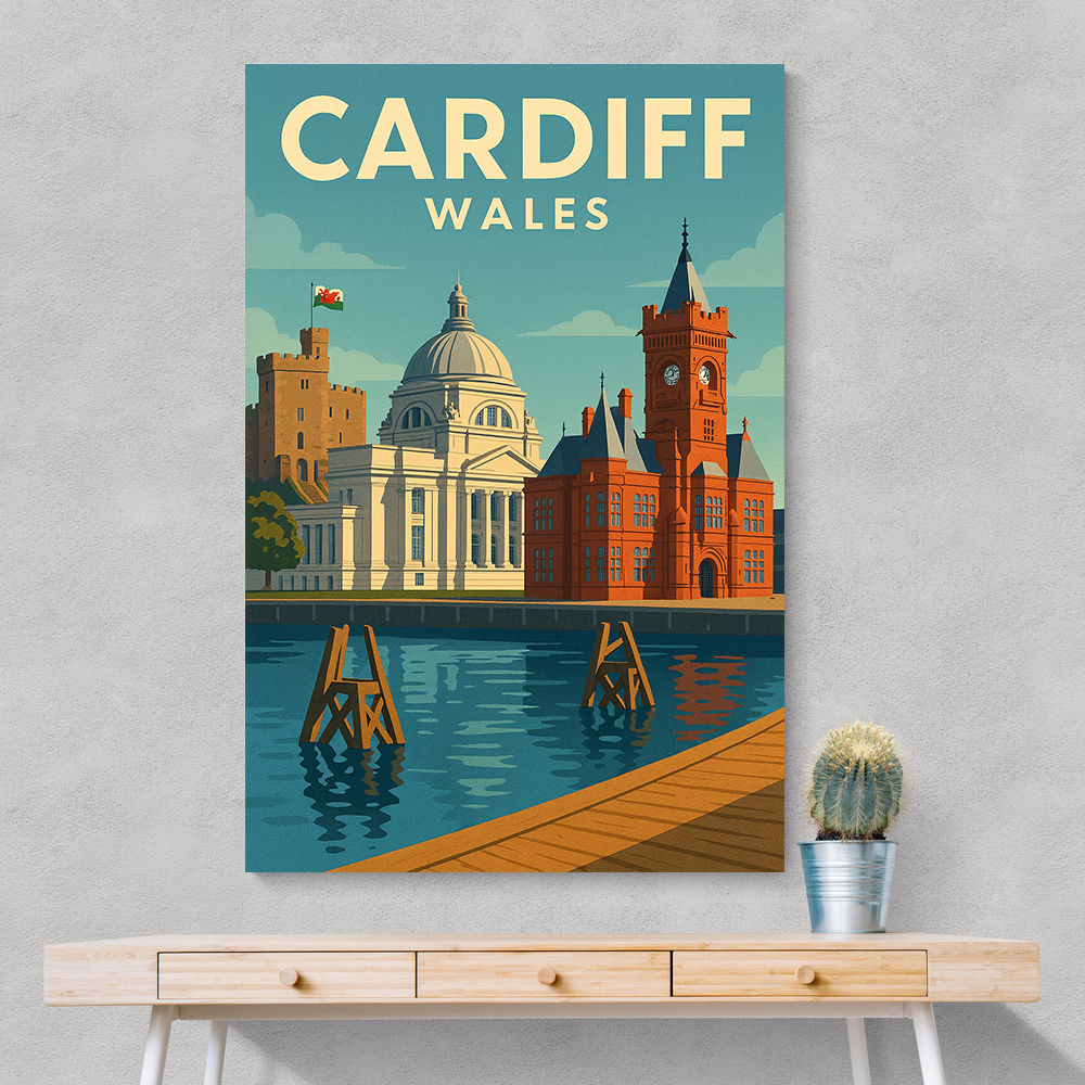 Cardiff Travel Poster Wall Art Cardiff Travel Poster Wall Art