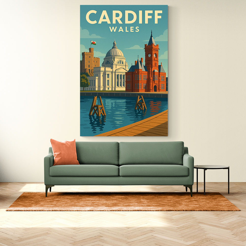 Cardiff Travel Poster Wall Art Cardiff Travel Poster Wall Art