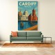 Cardiff Travel Poster Wall Art Cardiff Travel Poster Wall Art