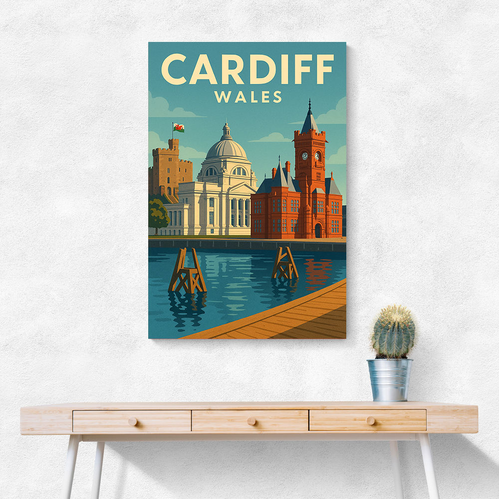 Cardiff Travel Poster Wall Art Cardiff Travel Poster Wall Art
