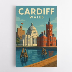 Cardiff Travel Poster Wall Art