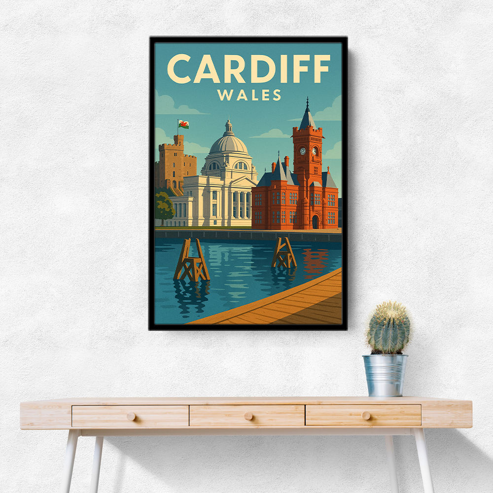 Cardiff Travel Poster Wall Art Cardiff Travel Poster Wall Art