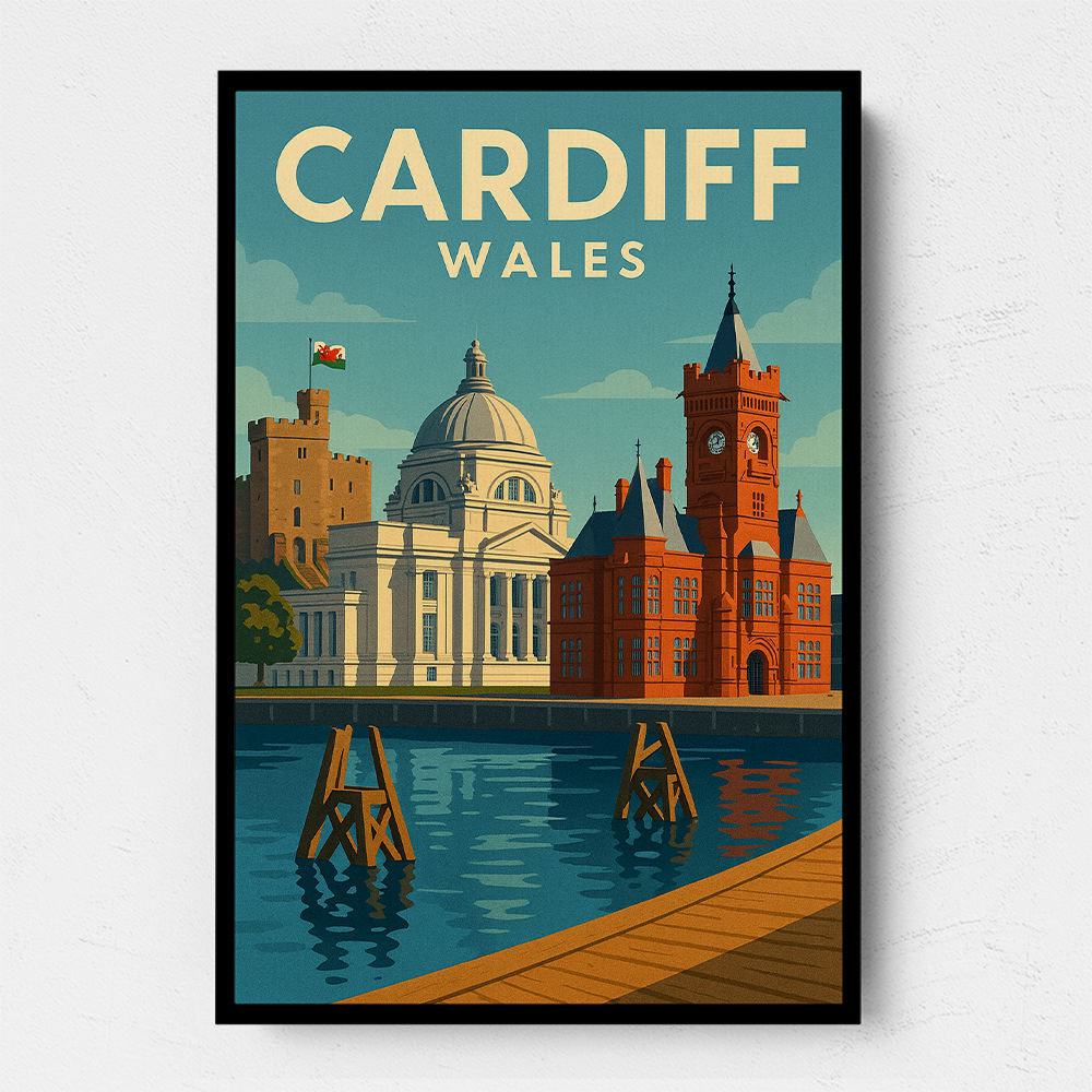Cardiff Travel Poster Wall Art Cardiff Travel Poster Wall Art