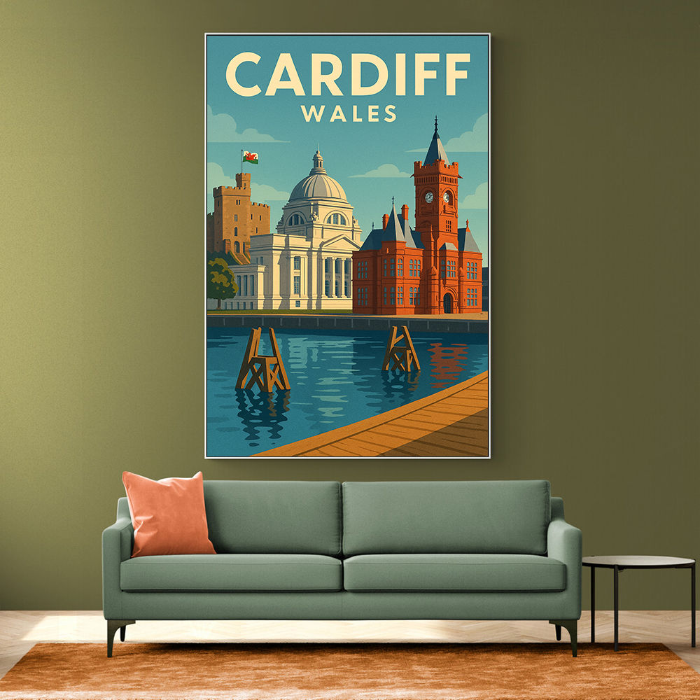 Cardiff Travel Poster Wall Art Cardiff Travel Poster Wall Art