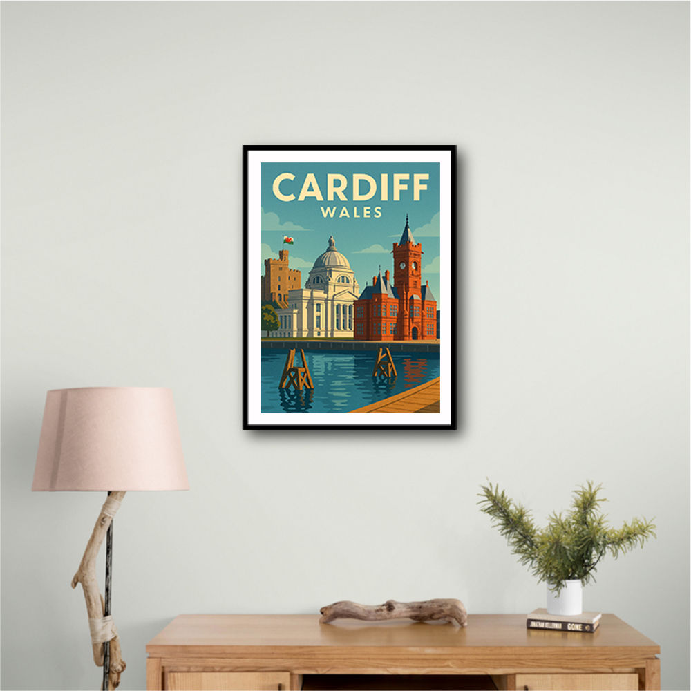 Cardiff Travel Poster Wall Art Cardiff Travel Poster Wall Art
