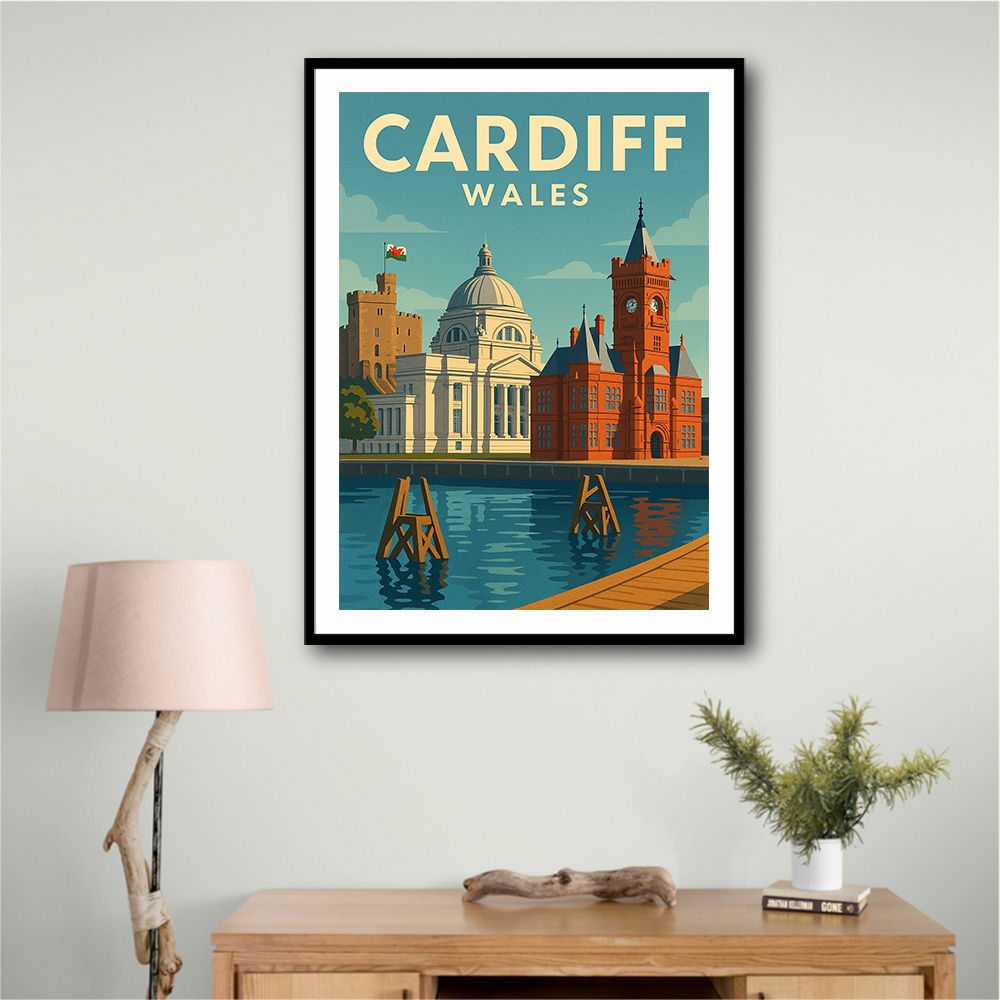Cardiff Travel Poster Wall Art Cardiff Travel Poster Wall Art