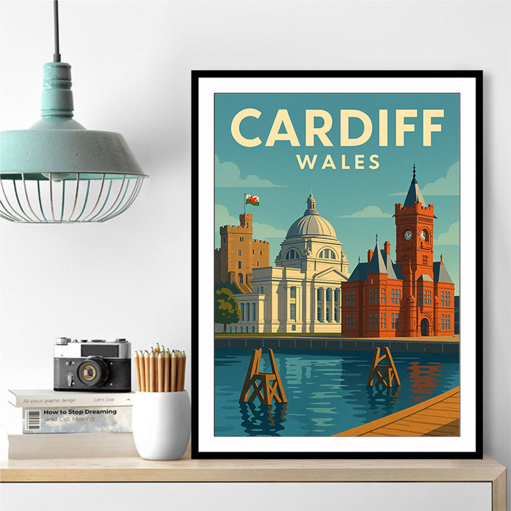 Cardiff Travel Poster Wall Art Cardiff Travel Poster Wall Art
