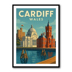 Cardiff Travel Poster Wall Art