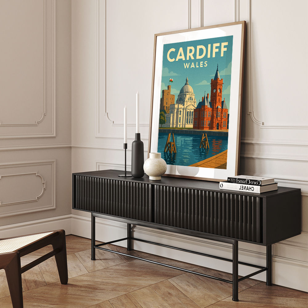 Cardiff Travel Poster Wall Art Cardiff Travel Poster Wall Art