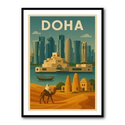 Doha Travel Poster 2 Wall Art