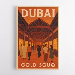 Dubai Gold Souq Travel Poster  Wall Art