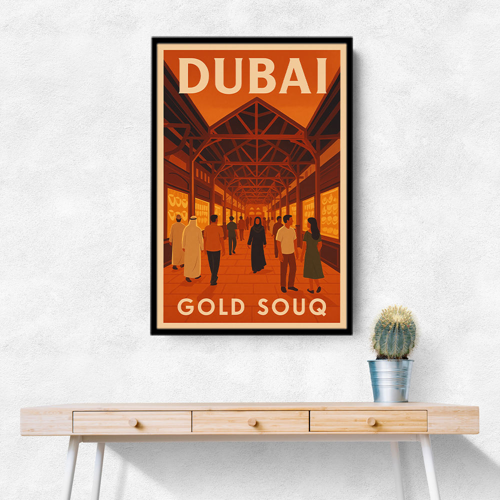 Dubai Gold Souq Travel Poster Wall Art Dubai Gold Souq Travel Poster Wall Art