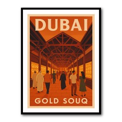 Dubai Gold Souq Travel Poster  Wall Art