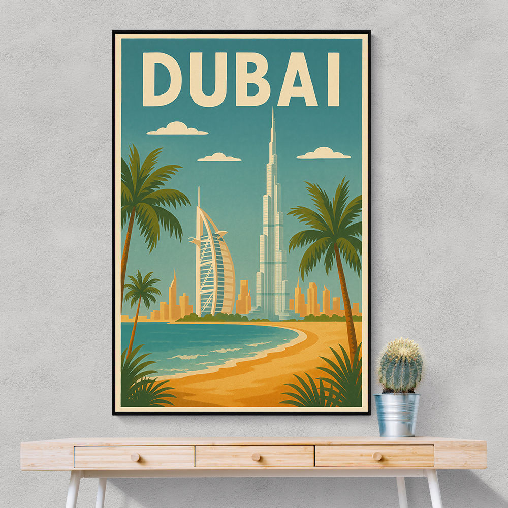 Dubai Travel Poster Wall Art