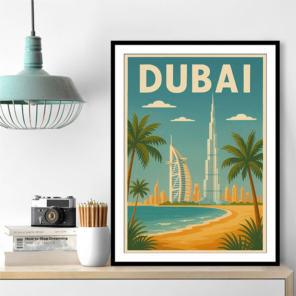 Dubai Travel Poster Wall Art