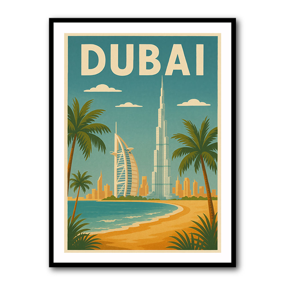 Dubai Travel Poster Wall Art