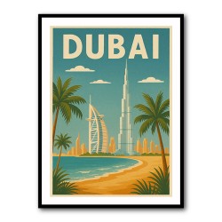 Dubai Travel Poster Wall Art