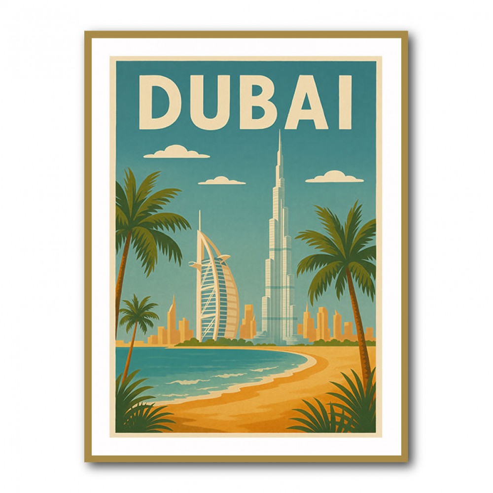 Dubai Travel Poster Wall Art