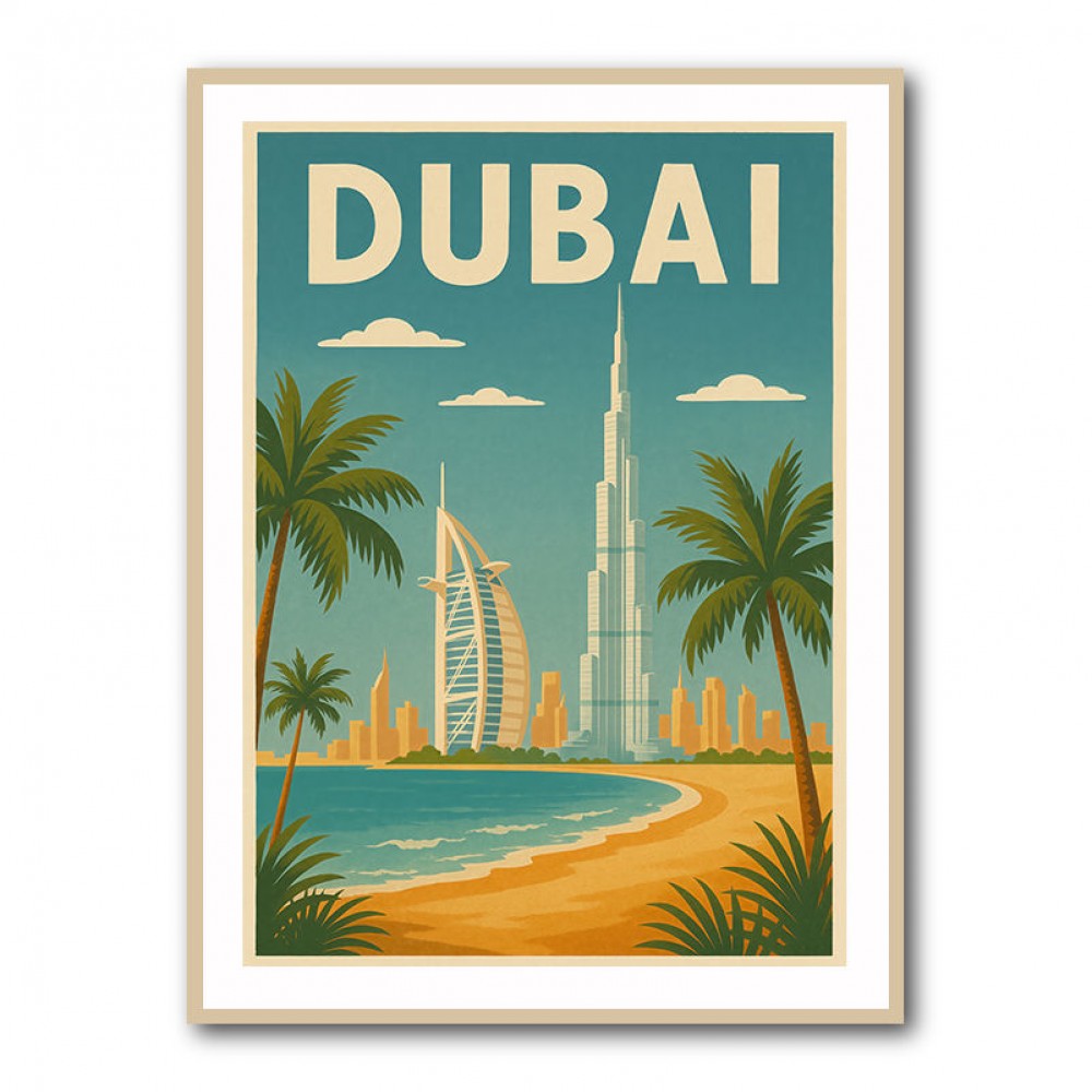 Dubai Travel Poster Wall Art