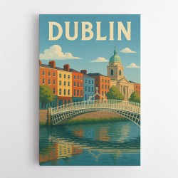 Dublin Ireland Travel Poster Wall Art