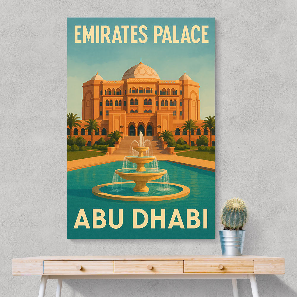 Emirates Palace Abu Dhabi Travel Poster Wall Art
