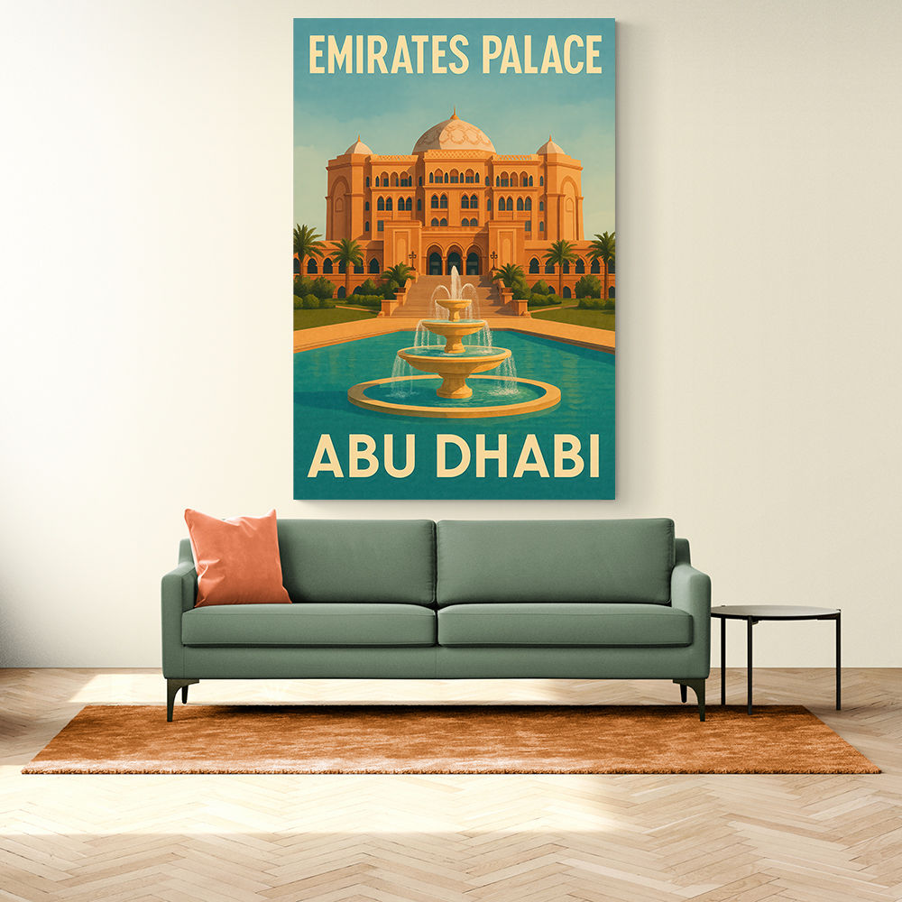 Emirates Palace Abu Dhabi Travel Poster Wall Art