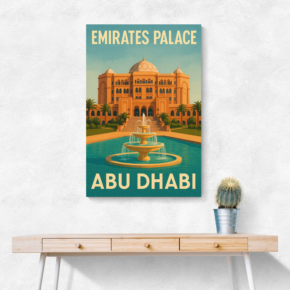 Emirates Palace Abu Dhabi Travel Poster Wall Art