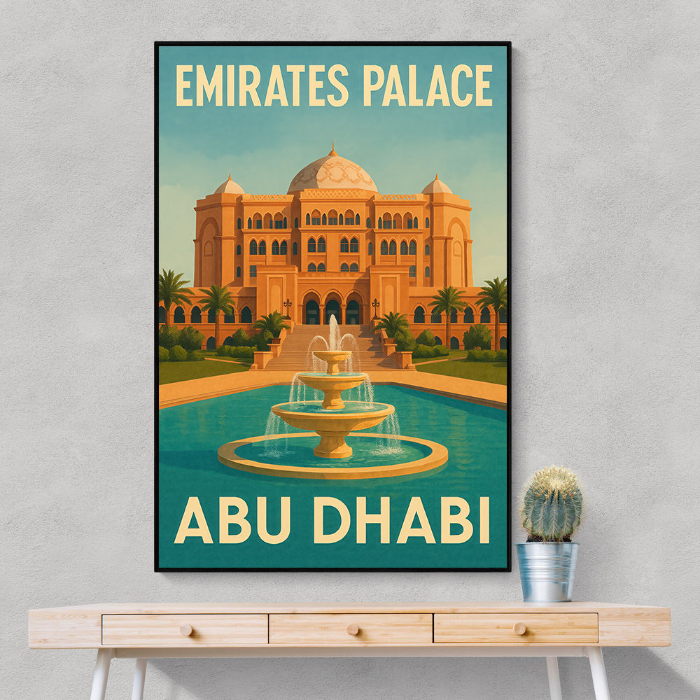 Emirates Palace Abu Dhabi Travel Poster Wall Art